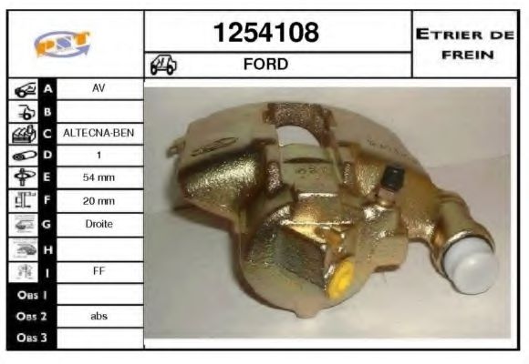 SNRA 1254108 Тормозной суппорт для FORD (Форд) SNRA 1254108 Тормозной суппорт для FORD (Форд)