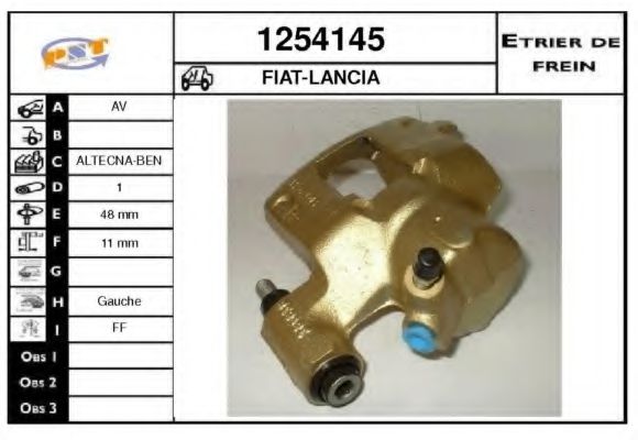 SNRA 1254145 Тормозной суппорт для FIAT 500 (Фиат 500) SNRA 1254145 Тормозной суппорт для FIAT 500 (Фиат 500)