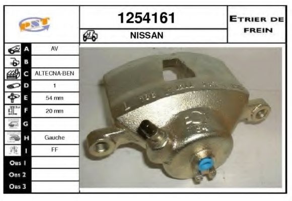 SNRA 1254161 Тормозной суппорт для NISSAN PRIMERA (Ниссан Примера) SNRA 1254161 Тормозной суппорт для NISSAN PRIMERA (Ниссан Примера)