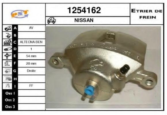 SNRA 1254162 Тормозной суппорт для NISSAN PRIMERA (Ниссан Примера) SNRA 1254162 Тормозной суппорт для NISSAN PRIMERA (Ниссан Примера)