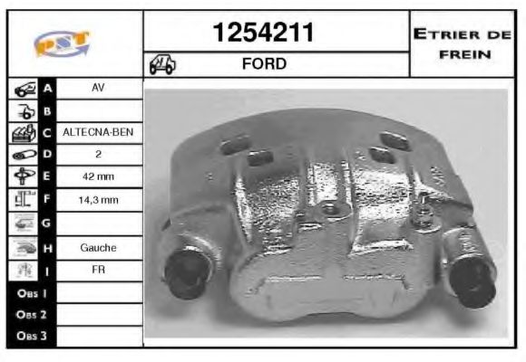 SNRA 1254211 Тормозной суппорт для FORD TRANSIT (Форд Трансит) SNRA 1254211 Тормозной суппорт для FORD TRANSIT (Форд Трансит)