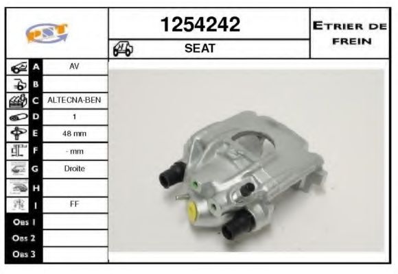 SNRA 1254242 Тормозной суппорт для SEAT AROSA (Сеат Ароса) SNRA 1254242 Тормозной суппорт для SEAT AROSA (Сеат Ароса)