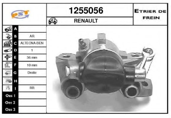SNRA 1255056 Тормозной суппорт для RENAULT SAFRANE (Рено Сафранэ) SNRA 1255056 Тормозной суппорт для RENAULT SAFRANE (Рено Сафранэ)