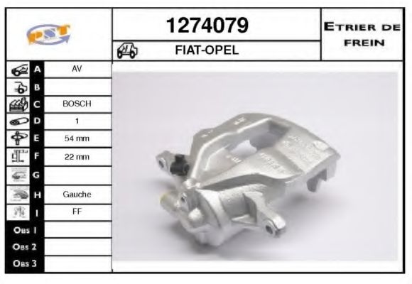 SNRA 1274079 Тормозной суппорт для FIAT QUBO (Фиат Qубо) SNRA 1274079 Тормозной суппорт для FIAT QUBO (Фиат Qубо)