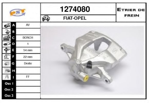 SNRA 1274080 Тормозной суппорт для FIAT QUBO (Фиат Qубо) SNRA 1274080 Тормозной суппорт для FIAT QUBO (Фиат Qубо)