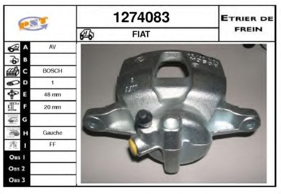 SNRA 1274083 Тормозной суппорт для FIAT 500 C (Фиат 500 c) SNRA 1274083 Тормозной суппорт для FIAT 500 C (Фиат 500 c)