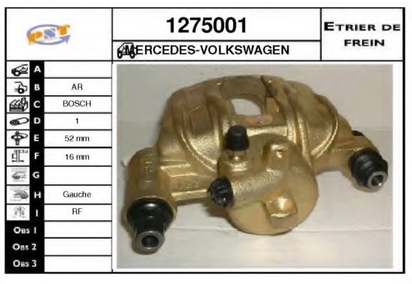 SNRA 1275001 Тормозной суппорт для MERCEDESBENZ (Мерседес бенц) SNRA 1275001 Тормозной суппорт для MERCEDESBENZ (Мерседес бенц)