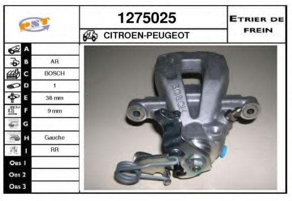 SNRA 1275025 Тормозной суппорт для CITROëN (Cитроëн) SNRA 1275025 Тормозной суппорт для CITROëN (Cитроëн)