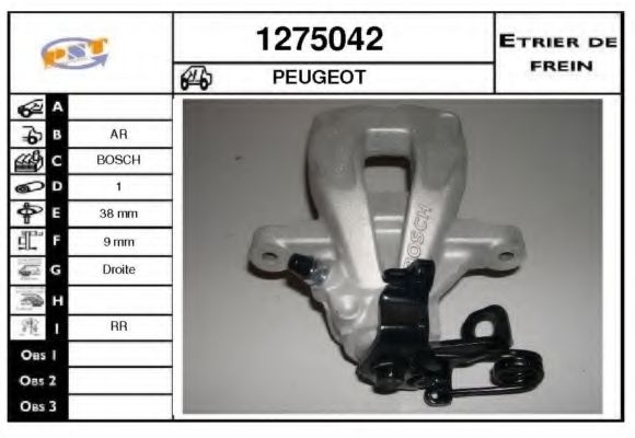 SNRA 1275042 Тормозной суппорт для PEUGEOT (Пежо) SNRA 1275042 Тормозной суппорт для PEUGEOT (Пежо)