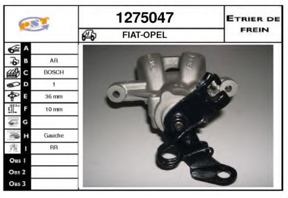 SNRA 1275047 Тормозной суппорт для ABARTH GRANDE PUNTO (Абартх Гранде пунто) SNRA 1275047 Тормозной суппорт для ABARTH GRANDE PUNTO (Абартх Гранде пунто)