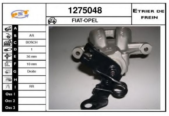 SNRA 1275048 Тормозной суппорт для ABARTH GRANDE PUNTO (Абартх Гранде пунто) SNRA 1275048 Тормозной суппорт для ABARTH GRANDE PUNTO (Абартх Гранде пунто)