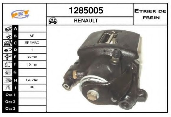 SNRA 1285005 Тормозной суппорт для RENAULT (Рено) SNRA 1285005 Тормозной суппорт для RENAULT (Рено)