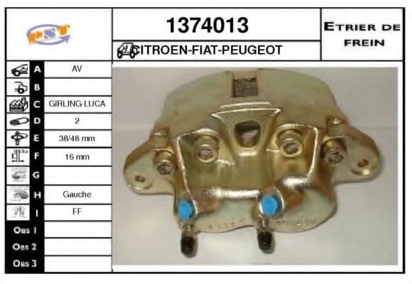 SNRA 1374013 Тормозной суппорт 