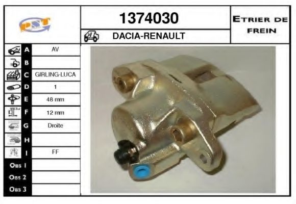 SNRA 1374030 Тормозной суппорт для RENAULT ALLIANCE (Рено Аллианcэ) SNRA 1374030 Тормозной суппорт для RENAULT ALLIANCE (Рено Аллианcэ)