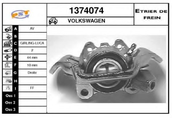 SNRA 1374074 Тормозной суппорт 