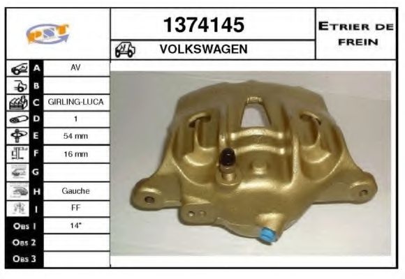 SNRA 1374145 Тормозной суппорт 