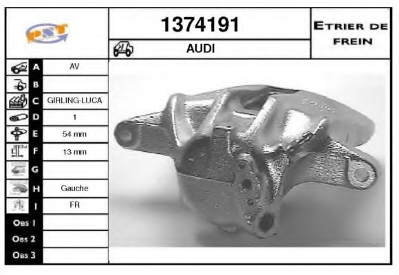 SNRA 1374191 Тормозной суппорт для AUDI 90 (Ауди 90) SNRA 1374191 Тормозной суппорт для AUDI 90 (Ауди 90)