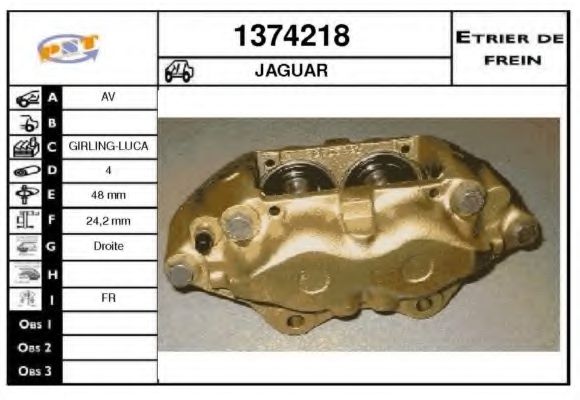 SNRA 1374218 Тормозной суппорт для JAGUAR (Ягуар) SNRA 1374218 Тормозной суппорт для JAGUAR (Ягуар)