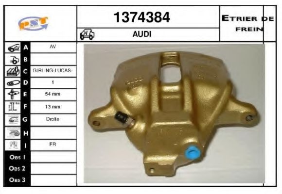 SNRA 1374384 Тормозной суппорт для AUDI A4 (Ауди А4) SNRA 1374384 Тормозной суппорт для AUDI A4 (Ауди А4)
