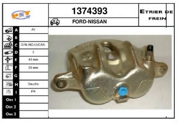 SNRA 1374393 Тормозной суппорт для FORD MAVERICK (Форд Маvэриcк)