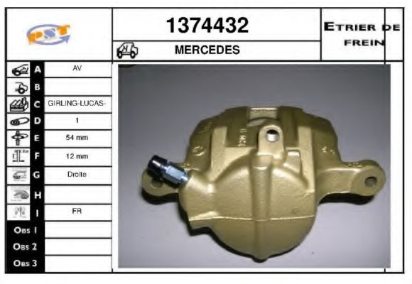 SNRA 1374432 Тормозной суппорт для MERCEDES-BENZ A-CLASS (Мэрcэдэс-бэнз А класс) SNRA 1374432 Тормозной суппорт для MERCEDES-BENZ A-CLASS (Мэрcэдэс-бэнз А класс)