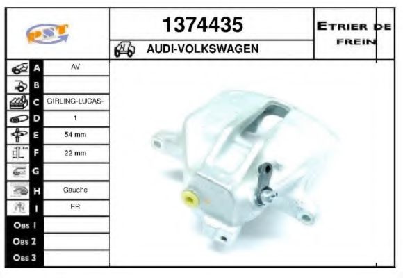 SNRA 1374435 Тормозной суппорт для AUDI A4 (Ауди А4) SNRA 1374435 Тормозной суппорт для AUDI A4 (Ауди А4)