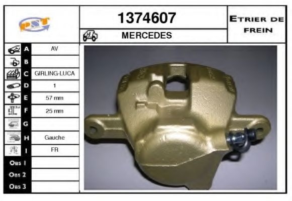 SNRA 1374607 Тормозной суппорт для MERCEDES-BENZ C-CLASS SCOUPE (Мэрcэдэс-бэнз С класс сcоупэ) SNRA 1374607 Тормозной суппорт для MERCEDES-BENZ C-CLASS SCOUPE (Мэрcэдэс-бэнз С класс сcоупэ)