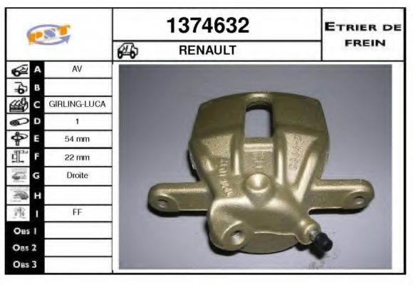 SNRA 1374632 Тормозной суппорт для RENAULT ZOE (Рено Зоэ) SNRA 1374632 Тормозной суппорт для RENAULT ZOE (Рено Зоэ)
