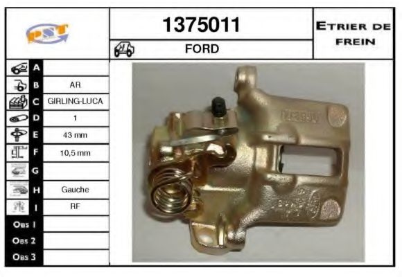 SNRA 1375011 Тормозной суппорт для FORD (Форд) SNRA 1375011 Тормозной суппорт для FORD (Форд)