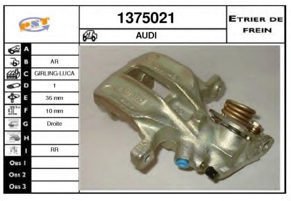 SNRA 1375021 Тормозной суппорт для AUDI 80 (Ауди 80) SNRA 1375021 Тормозной суппорт для AUDI 80 (Ауди 80)