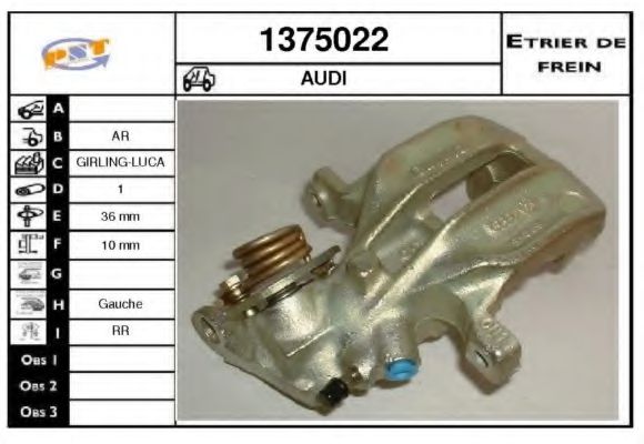 SNRA 1375022 Тормозной суппорт для AUDI 80 (Ауди 80) SNRA 1375022 Тормозной суппорт для AUDI 80 (Ауди 80)