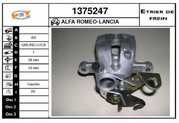 SNRA 1375247 Тормозной суппорт для LANCIA LYBRA SW (Лансиа/лянча Либра св) SNRA 1375247 Тормозной суппорт для LANCIA LYBRA SW (Лансиа/лянча Либра св)