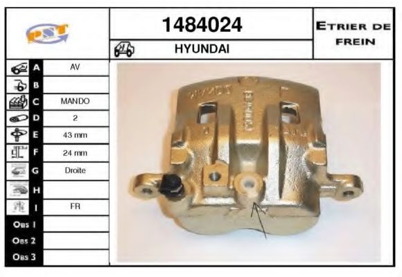 SNRA 1484024 Тормозной суппорт для HYUNDAI SATELLITE (Хендай Сатэллитэ) SNRA 1484024 Тормозной суппорт для HYUNDAI SATELLITE (Хендай Сатэллитэ)