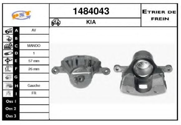 SNRA 1484043 Тормозной суппорт для HYUNDAI ELANTRA (Хендай Элантра) SNRA 1484043 Тормозной суппорт для HYUNDAI ELANTRA (Хендай Элантра)