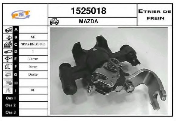 SNRA 1525018 Тормозной суппорт для MAZDA 323 F V (Мазда 323 ф5) SNRA 1525018 Тормозной суппорт для MAZDA 323 F V (Мазда 323 ф5)