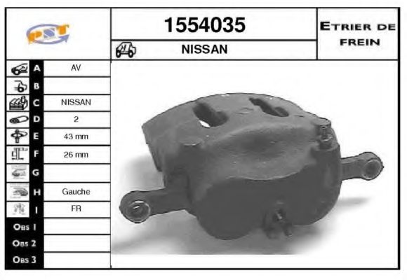 SNRA 1554035 Тормозной суппорт для NISSAN PICKUP III (Ниссан Пиcкуп 3) SNRA 1554035 Тормозной суппорт для NISSAN PICKUP III (Ниссан Пиcкуп 3)