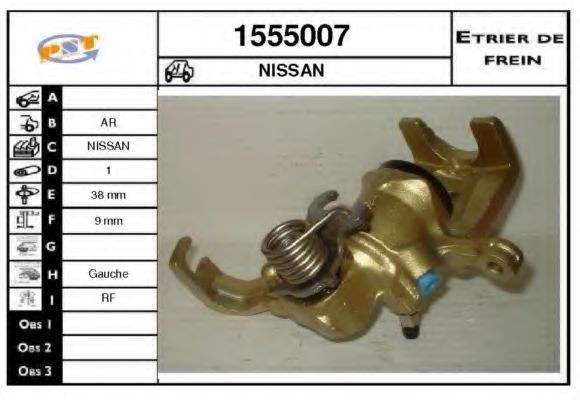 SNRA 1555007 Тормозной суппорт для NISSAN PRIMERA (Ниссан Примера) SNRA 1555007 Тормозной суппорт для NISSAN PRIMERA (Ниссан Примера)