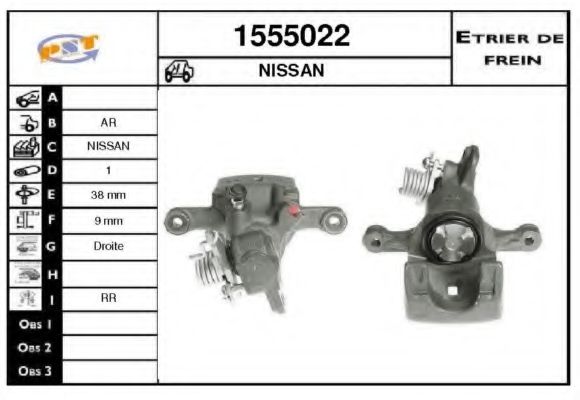 SNRA 1555022 Тормозной суппорт для NISSAN MAXIMA IV (Ниссан Маxима иv) SNRA 1555022 Тормозной суппорт для NISSAN MAXIMA IV (Ниссан Маxима иv)