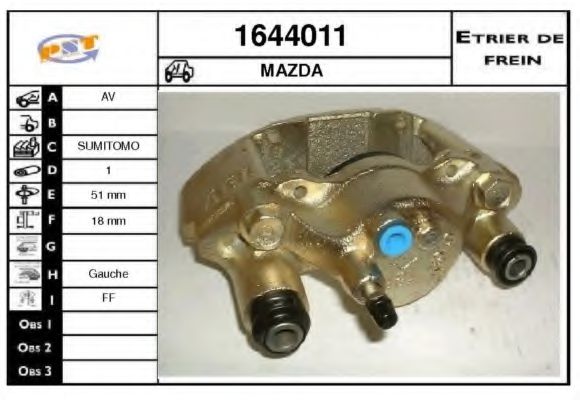 SNRA 1644011 Тормозной суппорт для MAZDA 323 III (Мазда 323 3) SNRA 1644011 Тормозной суппорт для MAZDA 323 III (Мазда 323 3)