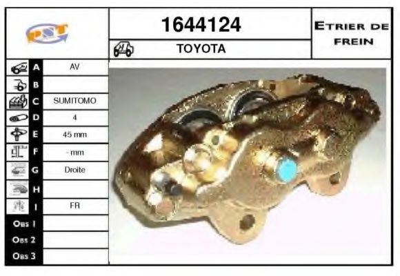 SNRA 1644124 Тормозной суппорт для TOYOTA HILUX SURF (Тойота/тоета Хилуx сурф) SNRA 1644124 Тормозной суппорт для TOYOTA HILUX SURF (Тойота/тоета Хилуx сурф)