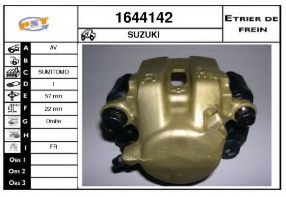 SNRA 1644142 Тормозной суппорт для SUZUKI GRAND VITARA (Сузуки Гранд витара) SNRA 1644142 Тормозной суппорт для SUZUKI GRAND VITARA (Сузуки Гранд витара)