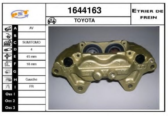 SNRA 1644163 Тормозной суппорт 