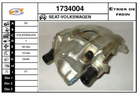 SNRA 1734004 Тормозной суппорт для VOLKSWAGEN DERBY (Фольксваген Дэрбъ) SNRA 1734004 Тормозной суппорт для VOLKSWAGEN DERBY (Фольксваген Дэрбъ)