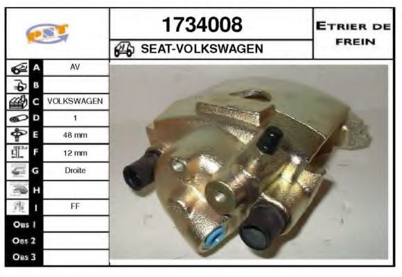 SNRA 1734008 Тормозной суппорт для VOLKSWAGEN SCIROCCO (Фольксваген Сcироccо) SNRA 1734008 Тормозной суппорт для VOLKSWAGEN SCIROCCO (Фольксваген Сcироccо)