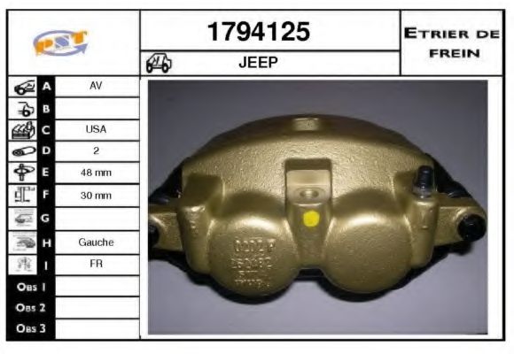 SNRA 1794125 Тормозной суппорт для JEEP GRAND CHEROKEE III (Джип Гранд чироки 3) SNRA 1794125 Тормозной суппорт для JEEP GRAND CHEROKEE III (Джип Гранд чироки 3)