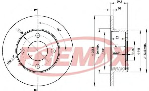 FREMAX BD-4010 Тормозной диск для AUDI 100 (Ауди 100) FREMAX BD-4010 Тормозной диск для AUDI 100 (Ауди 100)