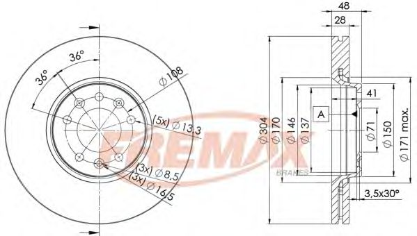 FREMAX BD-4755 Тормозной диск для PEUGEOT (Пежо) FREMAX BD-4755 Тормозной диск для PEUGEOT (Пежо)