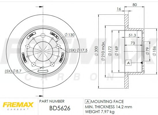 FREMAX BD-5626 Тормозной диск для FIAT DUCATO (Фиат Дукато) FREMAX BD-5626 Тормозной диск для FIAT DUCATO (Фиат Дукато)