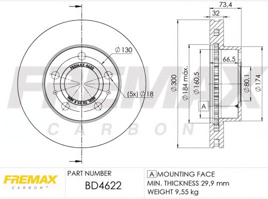 FREMAX BD-4622 Тормозной диск для FIAT DUCATO (Фиат Дукато) FREMAX BD-4622 Тормозной диск для FIAT DUCATO (Фиат Дукато)