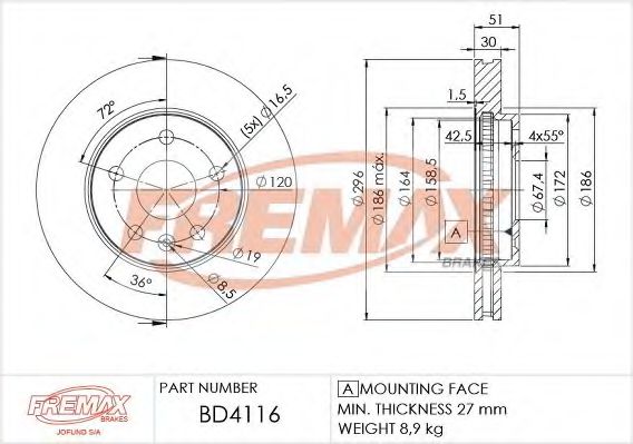 FREMAX BD-4116 Тормозной диск для OPEL (Опель) FREMAX BD-4116 Тормозной диск для OPEL (Опель)
